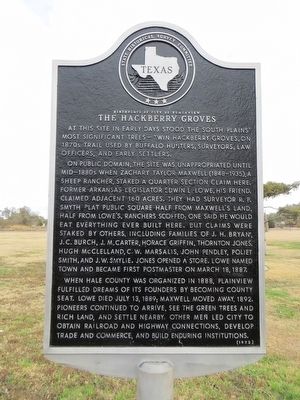Hackberry Groves Marker. Click for full size. Hackberry Groves Marker image. Click for full size.