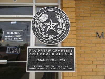 Plainview Cemetery and Memorial Park Marker. Click for full size. Plainview Cemetery and Memorial Park Marker image. Click for full size.
