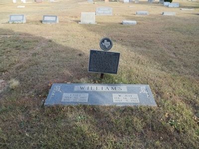 W. J. "Jeff" Williams Marker. Click for full size. W. J. "Jeff" Williams Marker image. Click for full size.