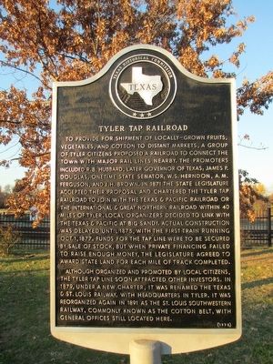 Tyler Tap Railroad Marker image. Click for full size.