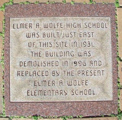 Elmer A. Wolfe High School Marker image. Click for full size.