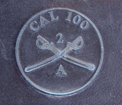 Cal 100 Hat Brass (as depicted on marker) image. Click for full size.