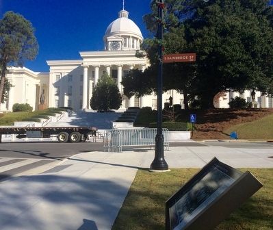 View of marker looking towards State Capitol. image. Click for full size.