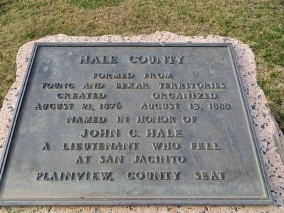 Hale County Marker. Click for full size. Hale County Marker image. Click for full size.