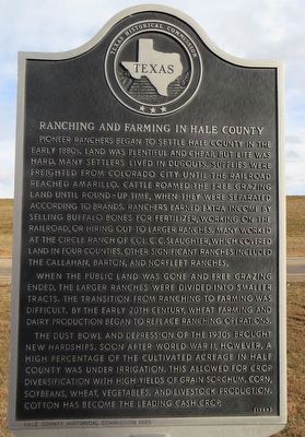 Ranching and Farming in Hale County Marker image. Click for full size.