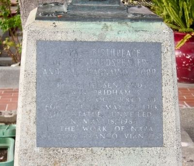 Napa - Birthplace of the Loudspeaker and the Magnavox Corp. Marker image. Click for full size.