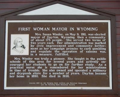 First Woman Mayor in Wyoming Marker image. Click for full size.