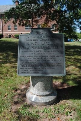 Dance's Battalion - First Virginia Artillery Marker image. Click for full size.