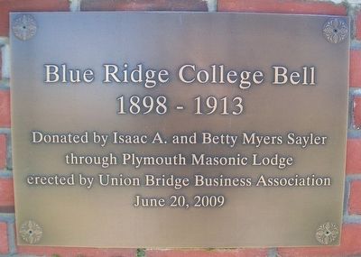 Blue Ridge College Bell Marker image. Click for full size.