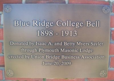 Blue Ridge College Bell Marker. Click for full size. Blue Ridge College Bell Marker image. Click for full size.