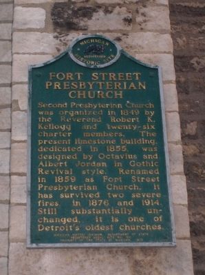 Fort Street Presbyterian Church Marker image. Click for full size.