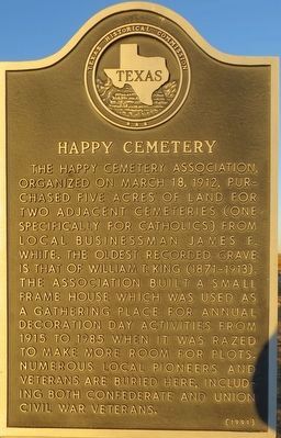 Happy Cemetery Marker. Click for full size. Happy Cemetery Marker image. Click for full size.