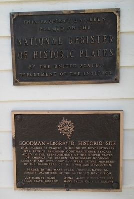 Goodman Home National Register and DAR Plaques image. Click for full size.