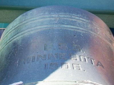 USS Minnesota (BB-22) Bell Detail image. Click for full size.