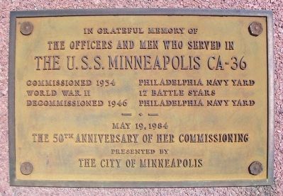 USS Minneapolis CA-36 Marker image. Click for full size.