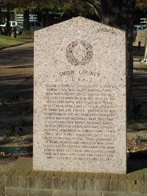 Smith County C.S.A. Marker (east face). Click for full size. Smith County C.S.A. Marker (east face) image. Click for full size.