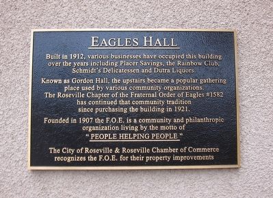 Eagles Hall Marker image. Click for full size.