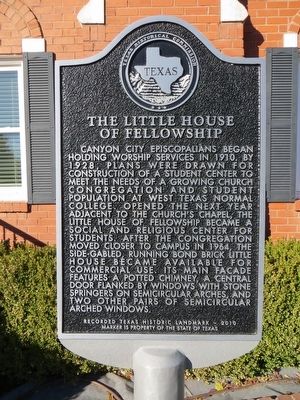 The Little House of Fellowship Marker image. Click for full size.
