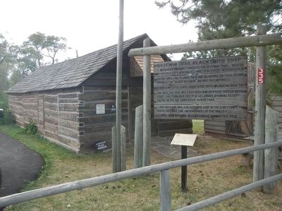 Big Horn Blacksmith Shop and Marker. Click for full size. Big Horn Blacksmith Shop and Marker image. Click for full size.