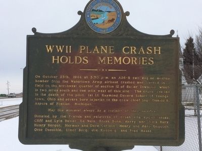 WWII Plane Crash Holds Memories Marker image. Click for full size.