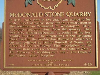 McDonald Stone Quarry Marker image. Click for full size.