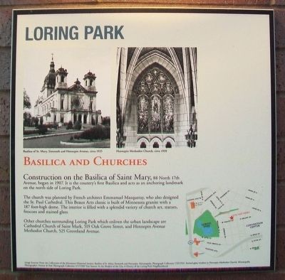 Loring Park: Basilica and Churches Marker. Click for full size. Loring Park: Basilica and Churches Marker image. Click for full size.