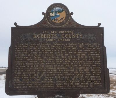Roberts County South Dakota Marker image. Click for full size.