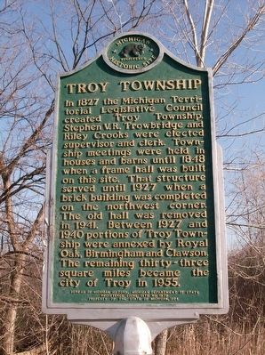 Troy Township Marker. Click for full size. Troy Township Marker image. Click for full size.