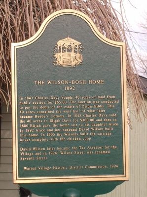 The Wilson-Bosh Home Marker. Click for full size. The Wilson-Bosh Home Marker image. Click for full size.