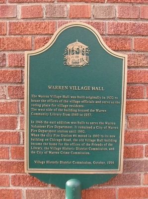 Warren Village Hall Marker image. Click for full size.