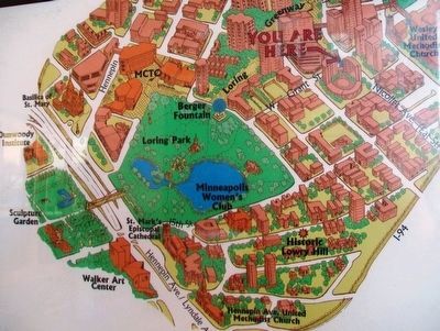 Map on Welcome to the Historic Loring Park Neighborhood Marker image. Click for full size.