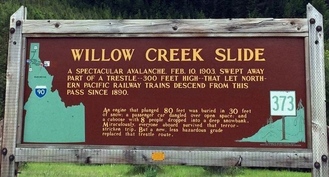 Willow Creek Slide Marker image. Click for full size.