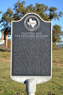 Pontotoc and San Fernando Academy Marker image. Click for full size.