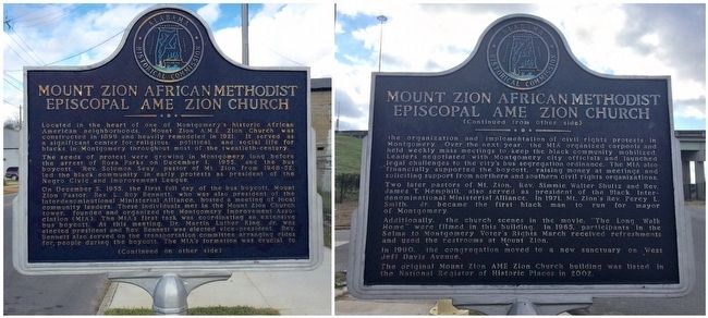 Mt.Zion AME Zion Church historical marker. image. Click for full size.