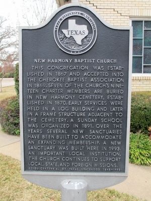 New Harmony Baptist Church Marker image. Click for full size.