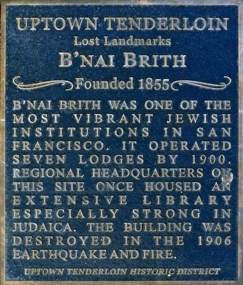 B'nai Brith Marker. Click for full size. B'nai Brith Marker image. Click for full size.