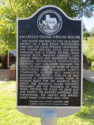 Amarillo Globe Dream House Marker image. Click for full size.