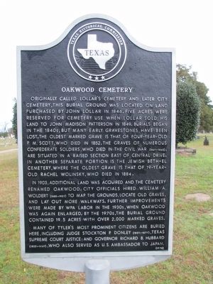 Oakwood Cemetery Marker image. Click for full size.