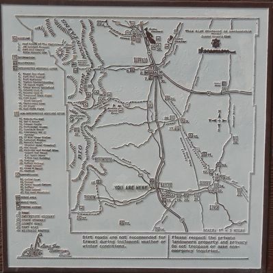 Map of the Powder River Country and Points of Interest. Detail from the Powder River Country Marker image. Click for full size.