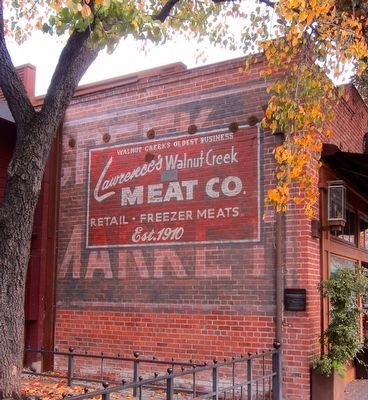 Lawrence's Meat Market Sign Found on North Side of the Building image. Click for full size.