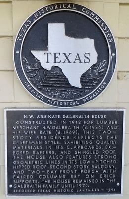 H. W. and Katie Galbraith House Marker image. Click for full size.