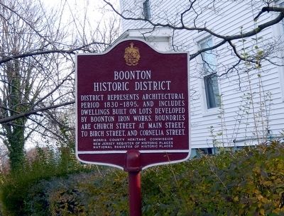 Boonton Historic District Marker. Click for full size. Boonton Historic District Marker image. Click for full size.