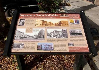 Remembering the Terminal Hotel Building Marker. Click for full size. Remembering the Terminal Hotel Building Marker image. Click for full size.