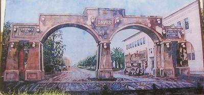 Inset Photo of the Davis Arch Mural That Was on the North Side of the Terminal Hotel Building. Click for full size. Inset Photo of the Davis Arch Mural That Was on the North Side of the Terminal Hotel Building image. Click for full size.