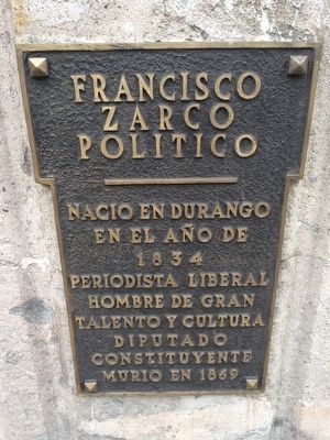 Francisco Zarco Marker. Click for full size. Francisco Zarco Marker image. Click for full size.