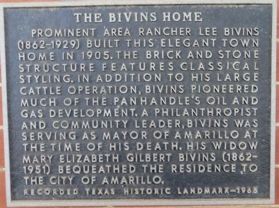 The Bivins Home Marker image. Click for full size.