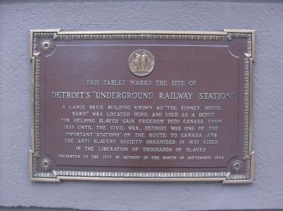 Detroit's "Underground Railway Station" Marker. Click for full size. Detroit's "Underground Railway Station" Marker image. Click for full size.
