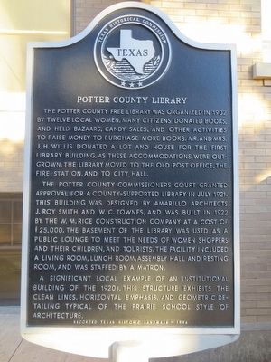 Potter County Library Marker. Click for full size. Potter County Library Marker image. Click for full size.