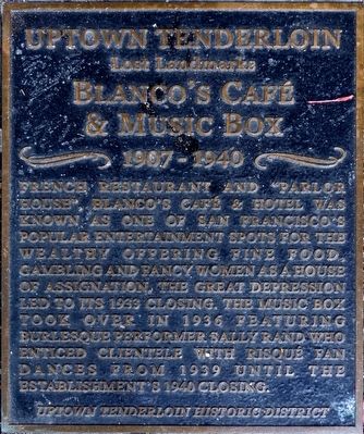 Blanco's Caf� & Music Box Marker image. Click for full size.