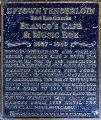 Blanco's Caf & Music Box Marker image. Click for full size.